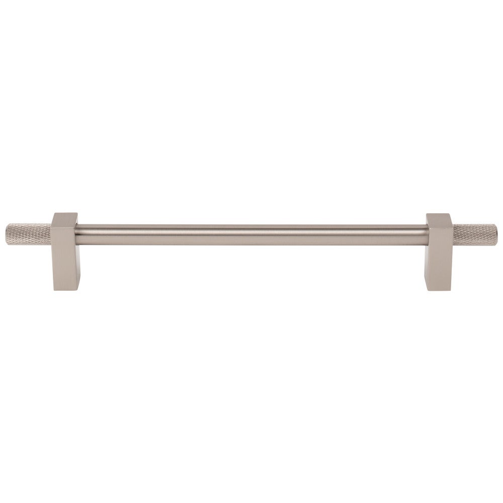Hardware Resources 96 mm Center-to-Center Satin Nickel Larkin 4 Knurled Ends Cabinet Bar Pull