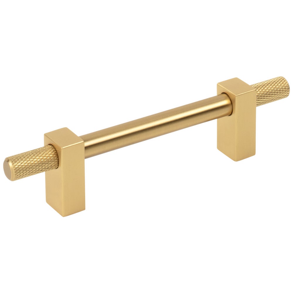 Hardware Resources 96 mm Center-to-Center Satin Nickel Larkin 4 Knurled Ends Cabinet Bar Pull