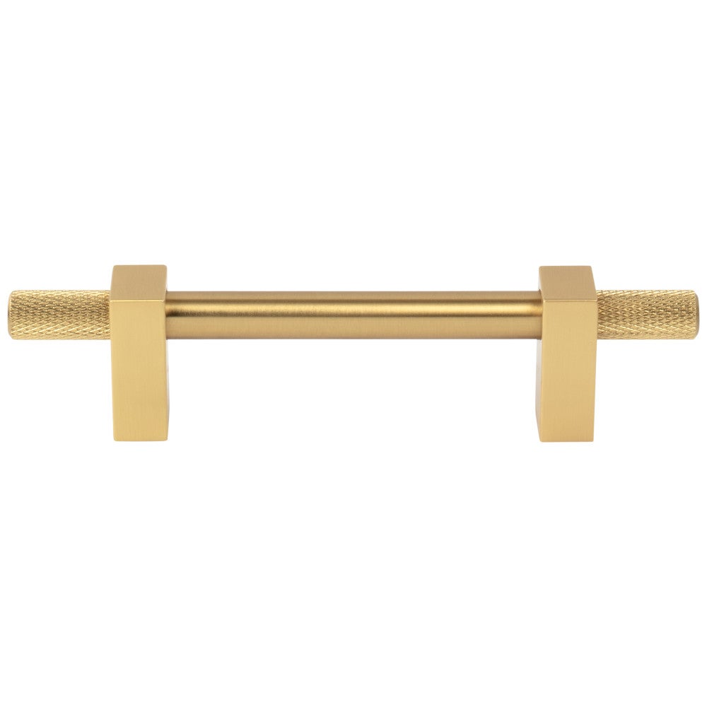 Hardware Resources 96 mm Center-to-Center Satin Nickel Larkin 4 Knurled Ends Cabinet Bar Pull