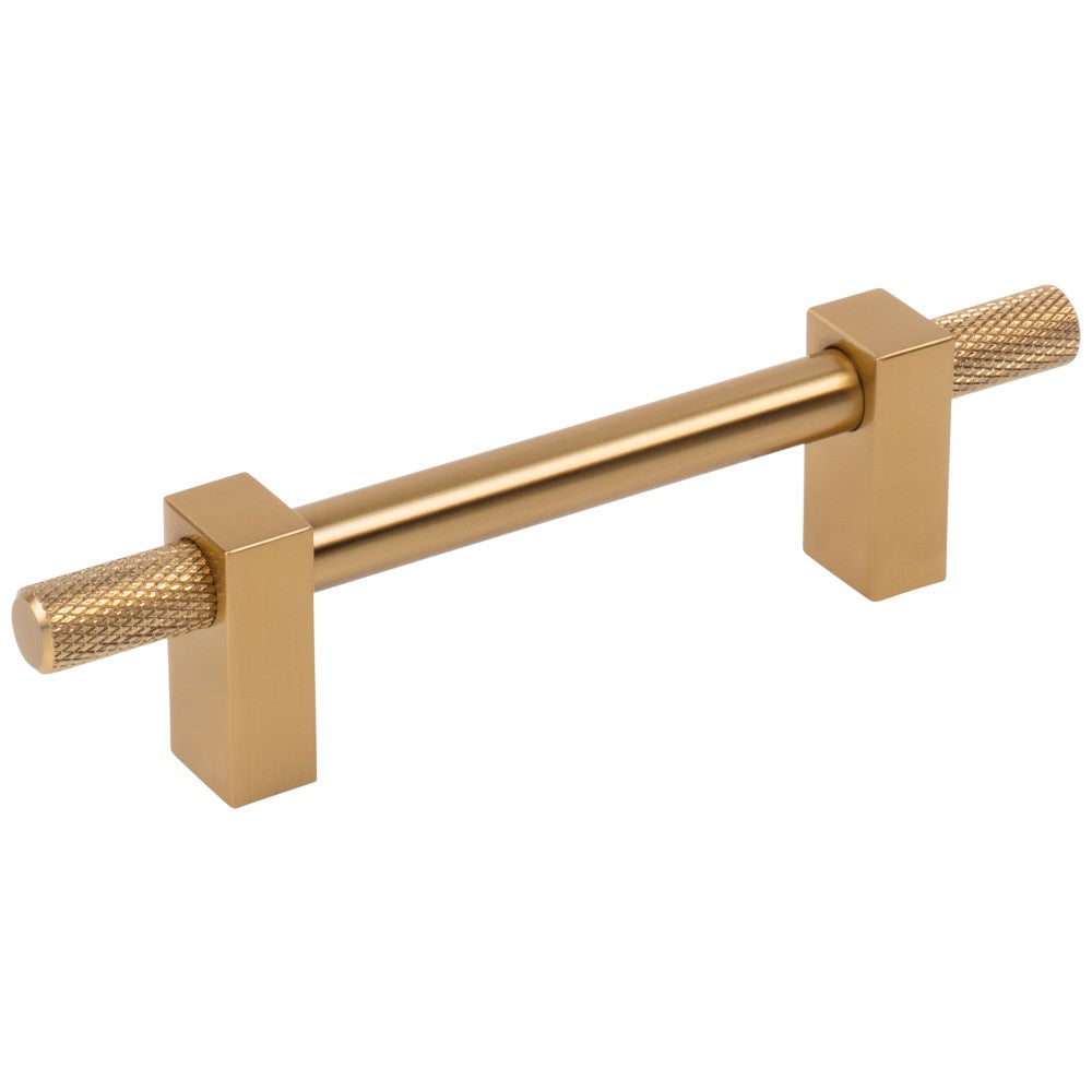 Hardware Resources 96 mm Center-to-Center Satin Nickel Larkin 4 Knurled Ends Cabinet Bar Pull