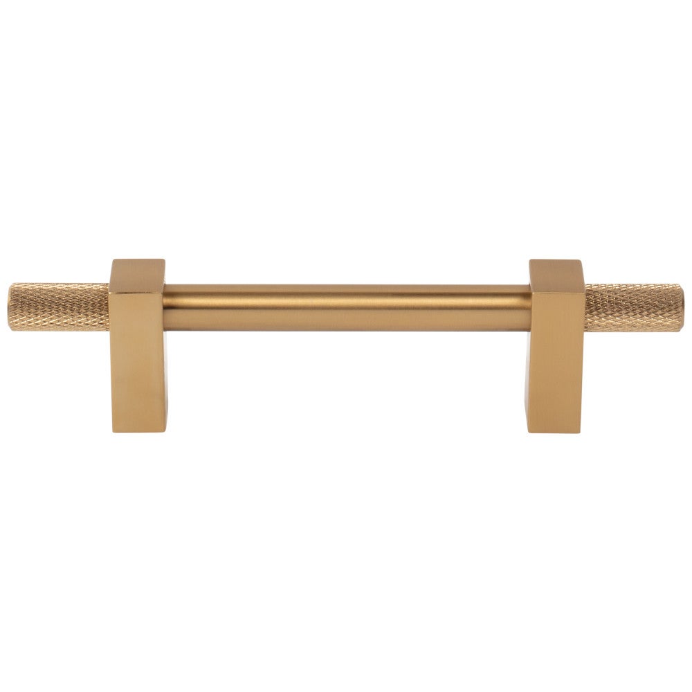 Hardware Resources 96 mm Center-to-Center Satin Nickel Larkin 4 Knurled Ends Cabinet Bar Pull