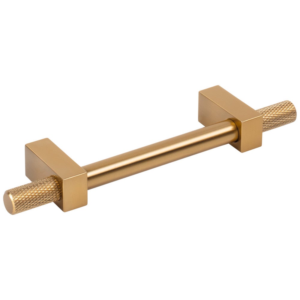 Hardware Resources 96 mm Center-to-Center Satin Nickel Larkin 4 Knurled Ends Cabinet Bar Pull