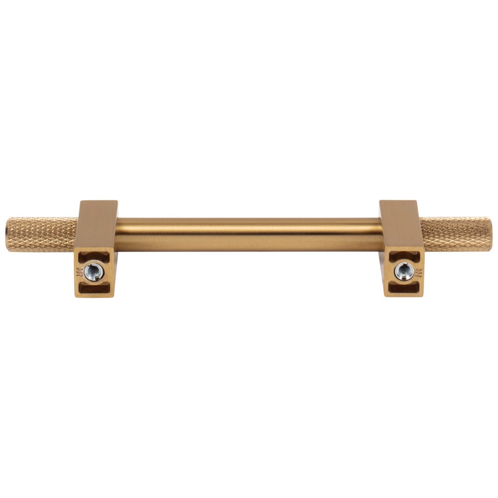 Hardware Resources 96 mm Center-to-Center Satin Nickel Larkin 4 Knurled Ends Cabinet Bar Pull