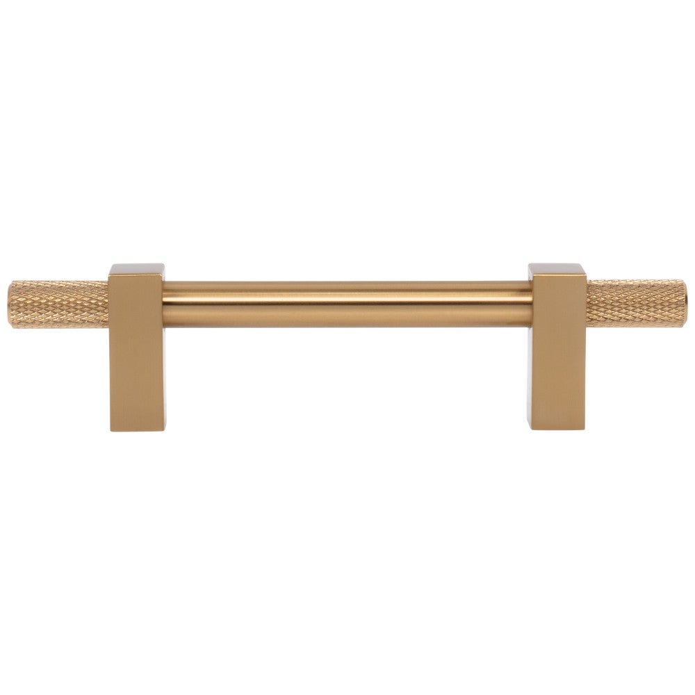 Hardware Resources 96 mm Center-to-Center Satin Nickel Larkin 4 Knurled Ends Cabinet Bar Pull
