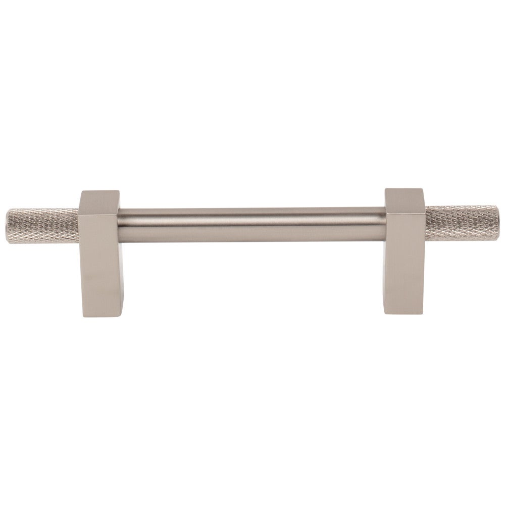 Hardware Resources 96 mm Center-to-Center Satin Nickel Larkin 4 Knurled Ends Cabinet Bar Pull