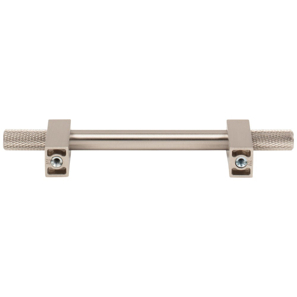 Hardware Resources 96 mm Center-to-Center Satin Nickel Larkin 4 Knurled Ends Cabinet Bar Pull