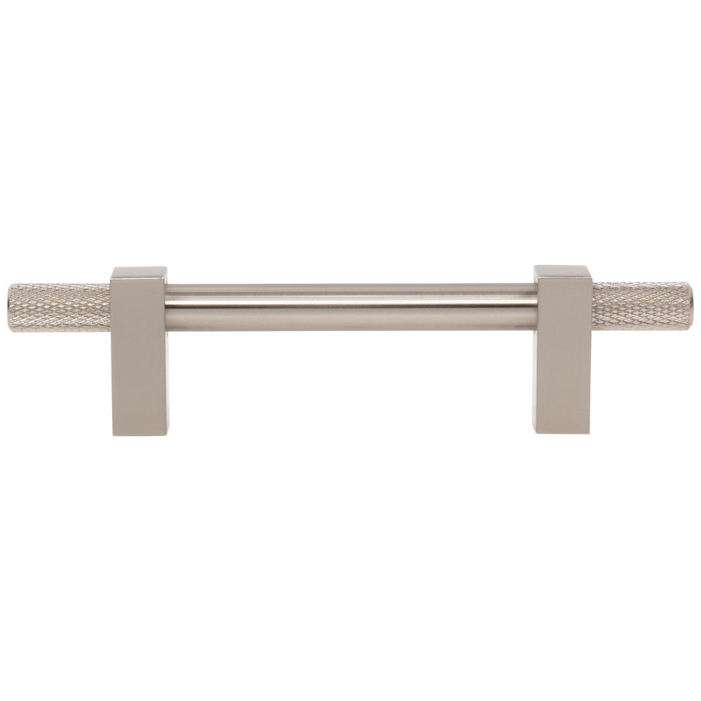 Hardware Resources 96 mm Center-to-Center Satin Nickel Larkin 4 Knurled Ends Cabinet Bar Pull