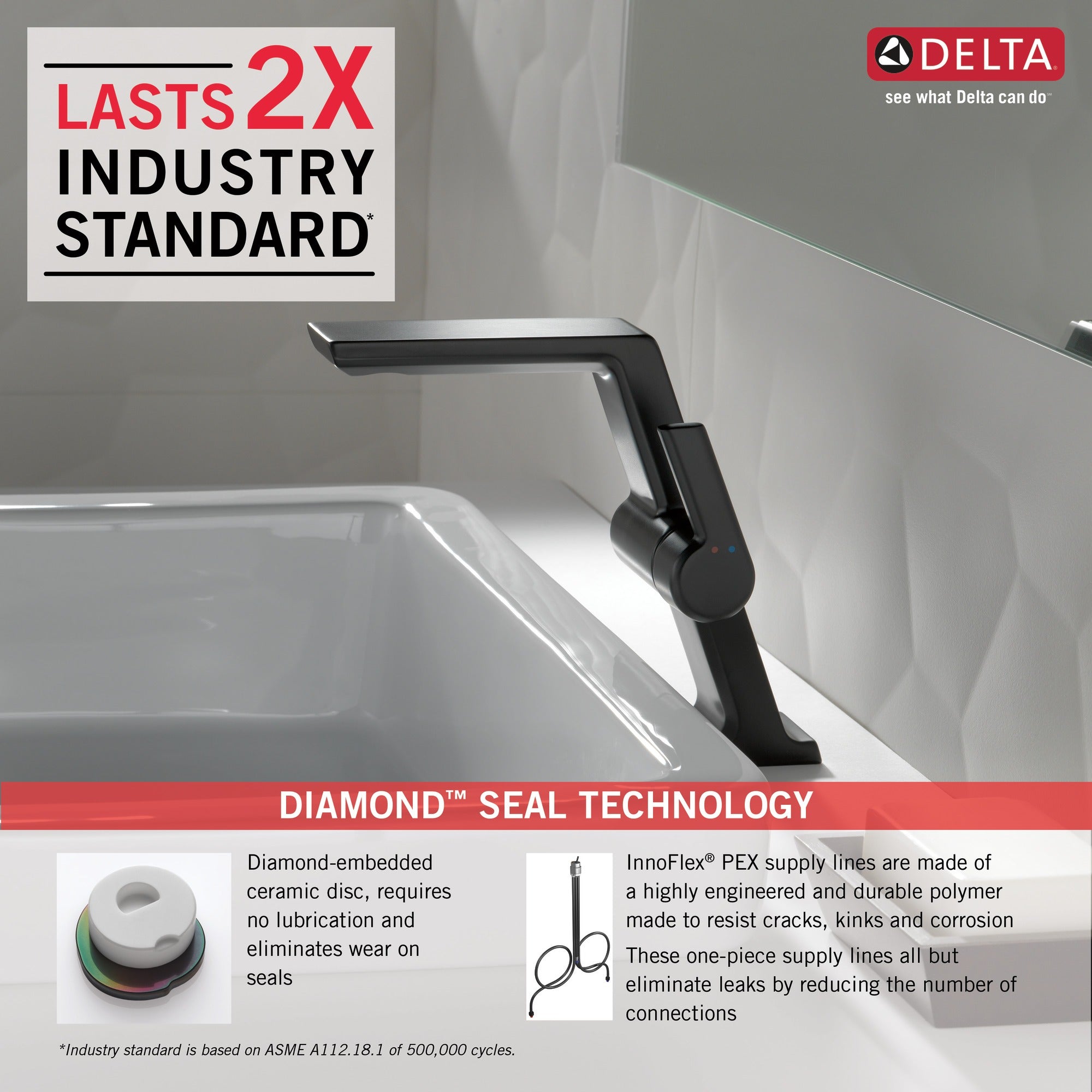 Delta Pivotal® Single Handle Mid-Height Vessel Bathroom Faucet