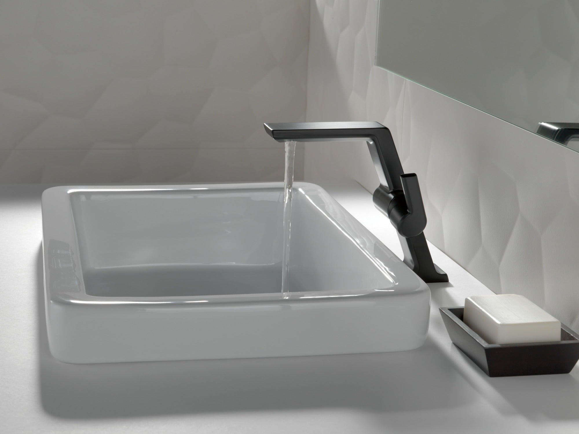 Delta Pivotal® Single Handle Mid-Height Vessel Bathroom Faucet