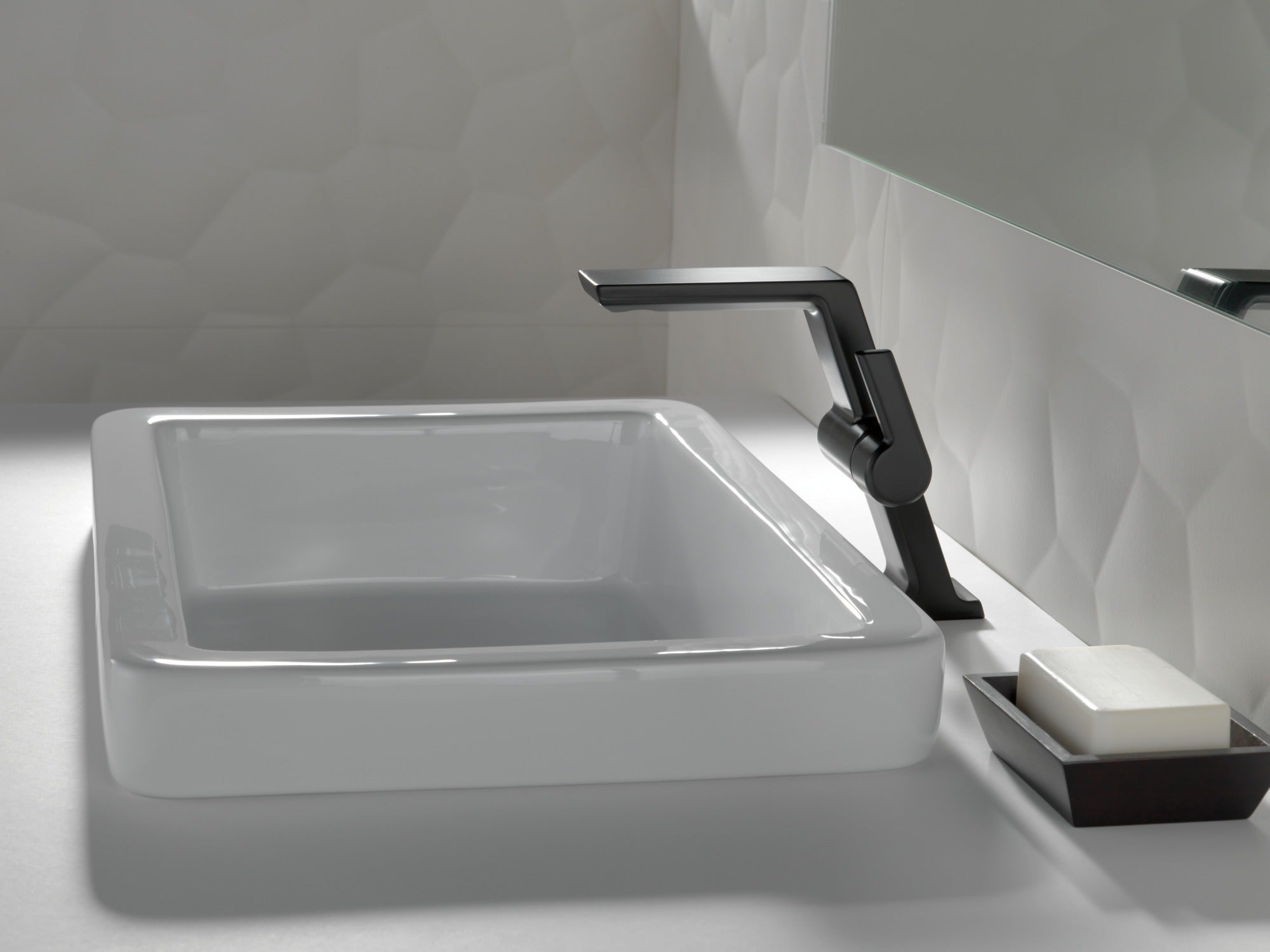 Delta Pivotal® Single Handle Mid-Height Vessel Bathroom Faucet