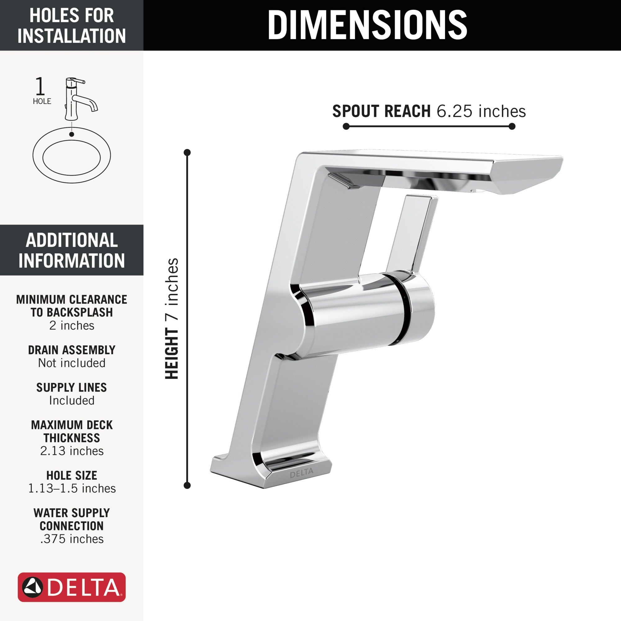 Delta Pivotal® Single Handle Mid-Height Vessel Bathroom Faucet