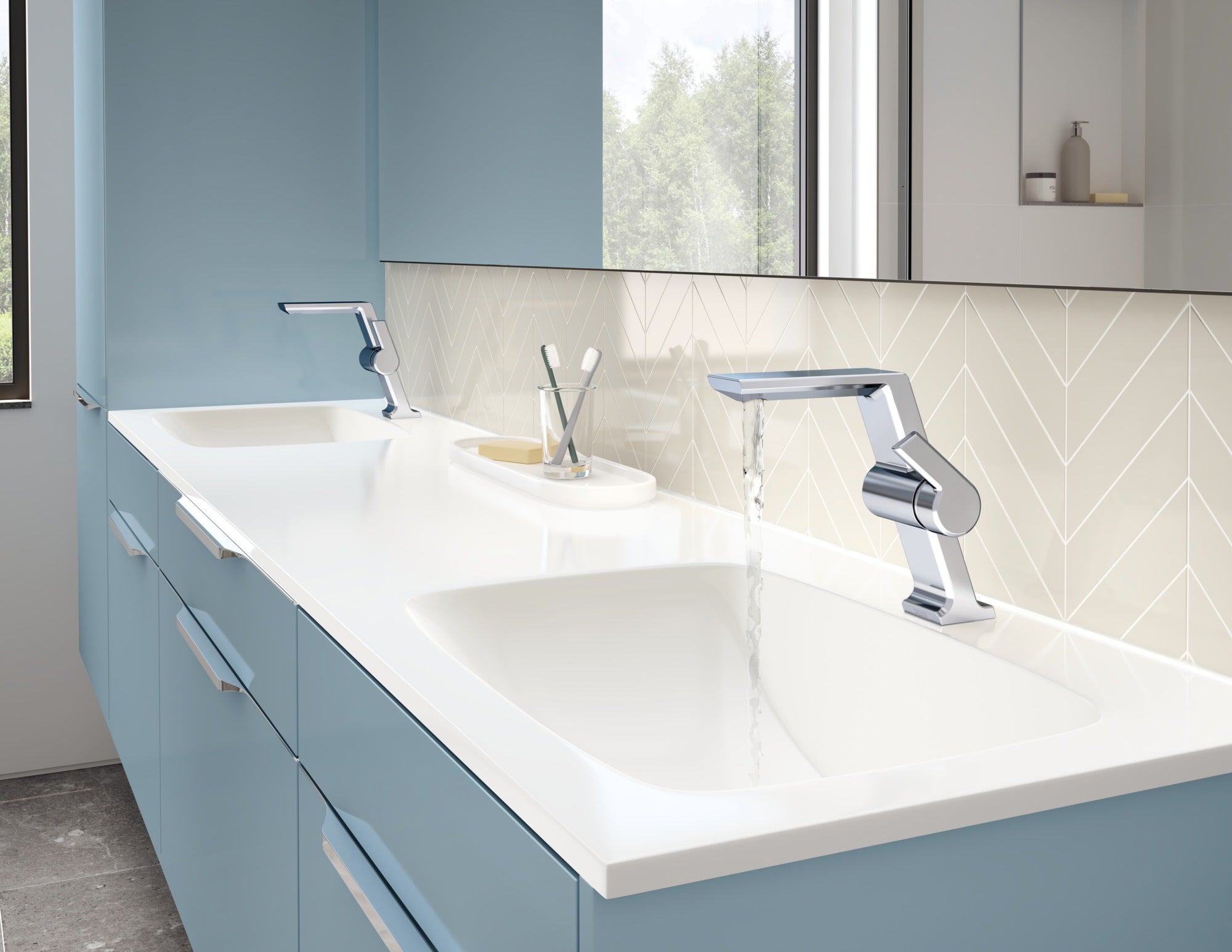Delta Pivotal® Single Handle Mid-Height Vessel Bathroom Faucet