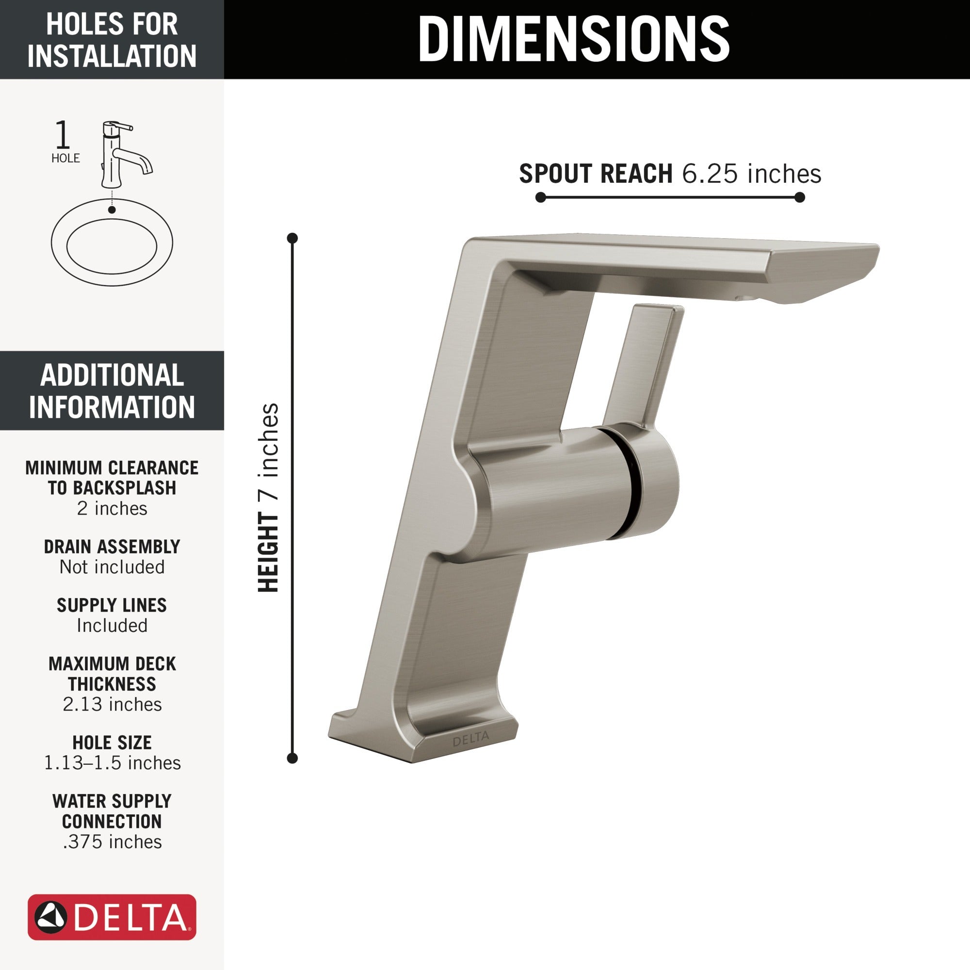 Delta Pivotal® Single Handle Mid-Height Vessel Bathroom Faucet