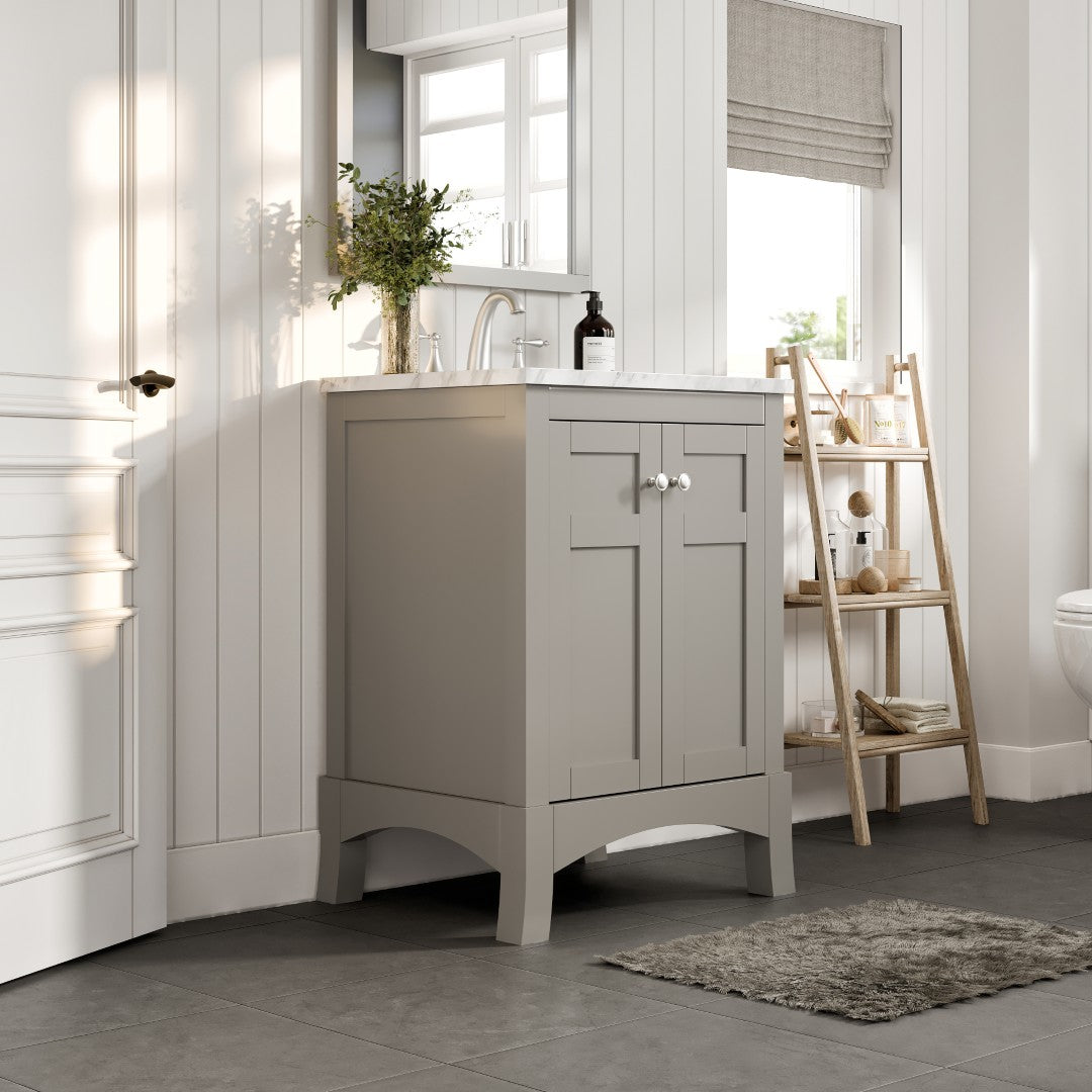Eviva New York Bath Vanity with Carrara Marble Top and Undermount Porcelain Sink (24"-36")