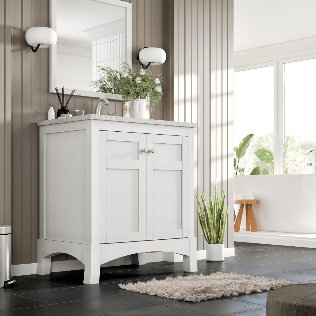 Eviva New York Bath Vanity with Carrara Marble Top and Undermount Porcelain Sink (24"-36")