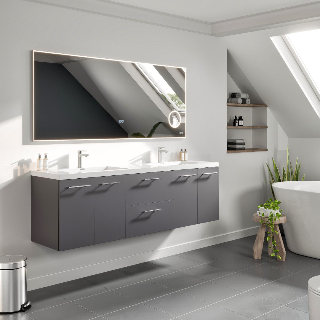 Eviva Illuminate LED Bathroom Mirror – Chrome Aluminum Frame (EVMR550 Series)