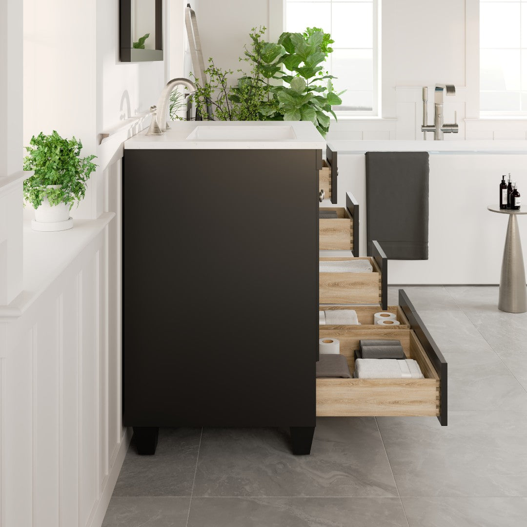 Eviva Acclaim Bath Vanity with Counter Top and Undermount Porcelain Sink (24"-30")
