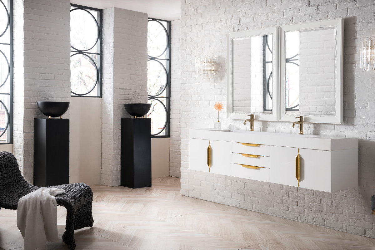 Columbia 72" Double Wall Mount Vanity Cabinet