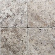 Silver Travertine Tumbled Tile 6"X6"