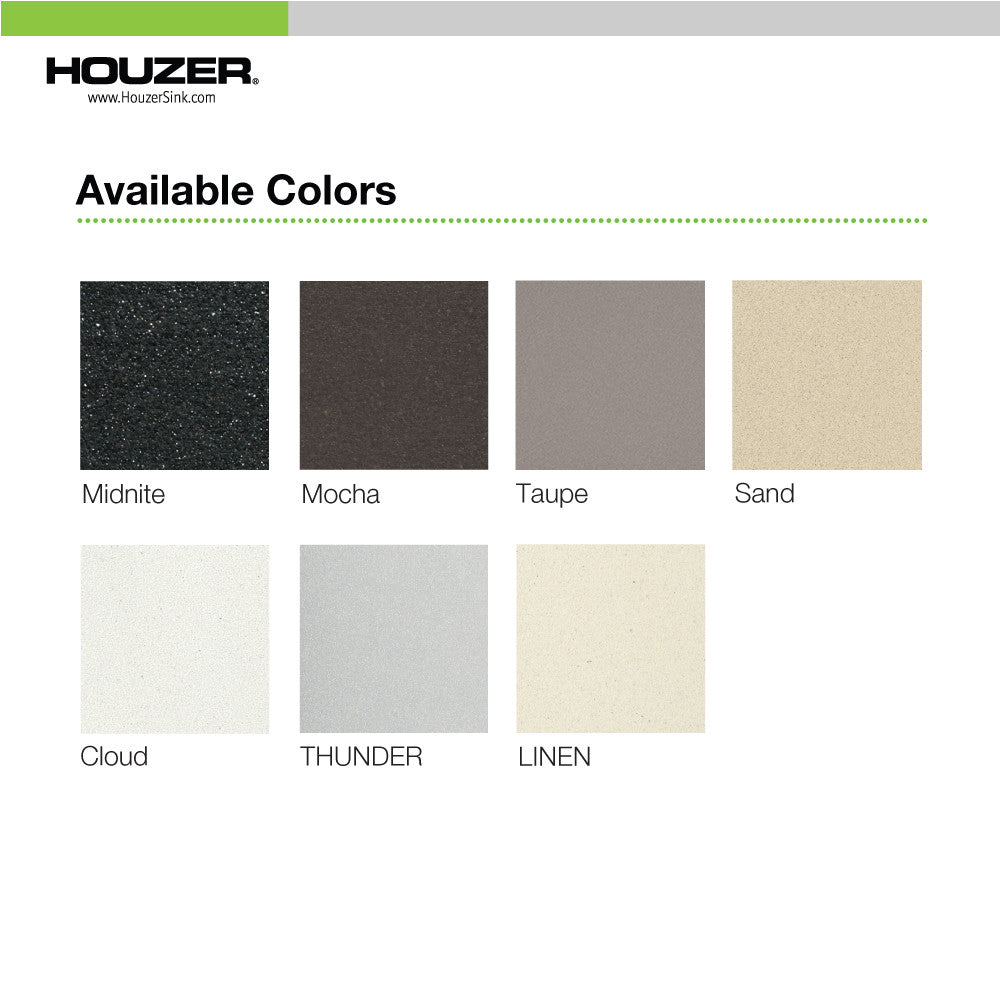 Houzer Cassiano 33 inch Granite Composite Undermount 50/50 Double Bowl Kitchen Sink - M-200U