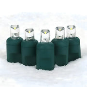 70 5mm Cool White LED Christmas Lights, 4" Spacing