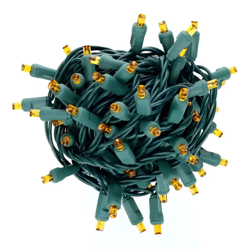 70 5mm Orange LED Christmas Lights, 4" Spacing