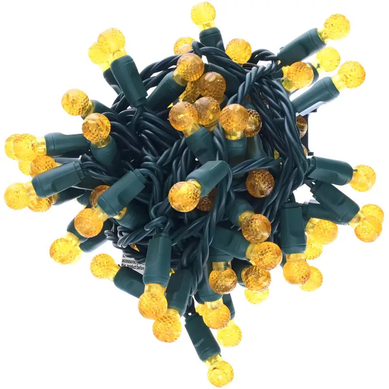 70 G12 Gold LED Christmas Lights, 4" Spacing
