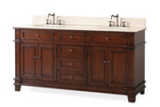 Chans Furniture Benton Sanford 70" Antique Wood Double Sink Bathroom Vanity – CF-3048M-70