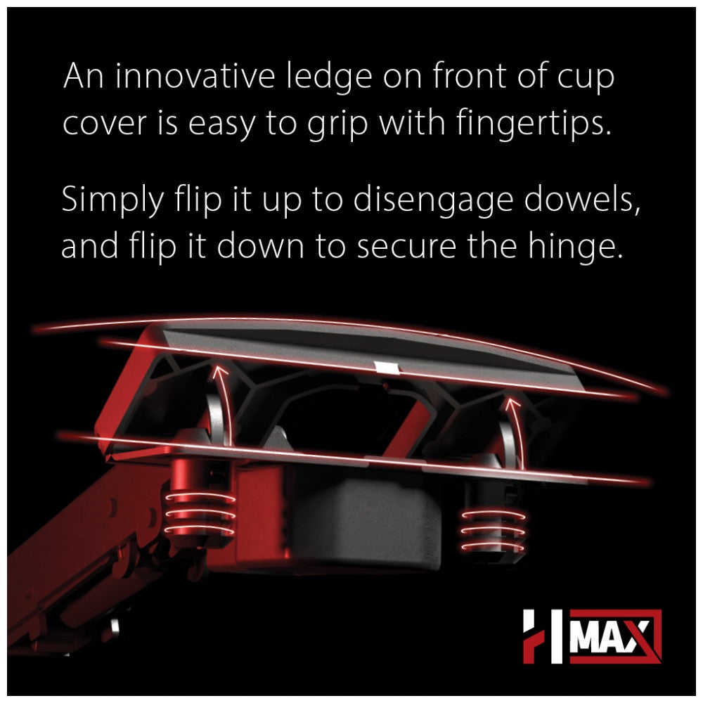 Hardware Resources HR MAX 110° Heavy Duty Full Overlay Cam Adjustable Soft-close Hinge with Lever-Top Dowels