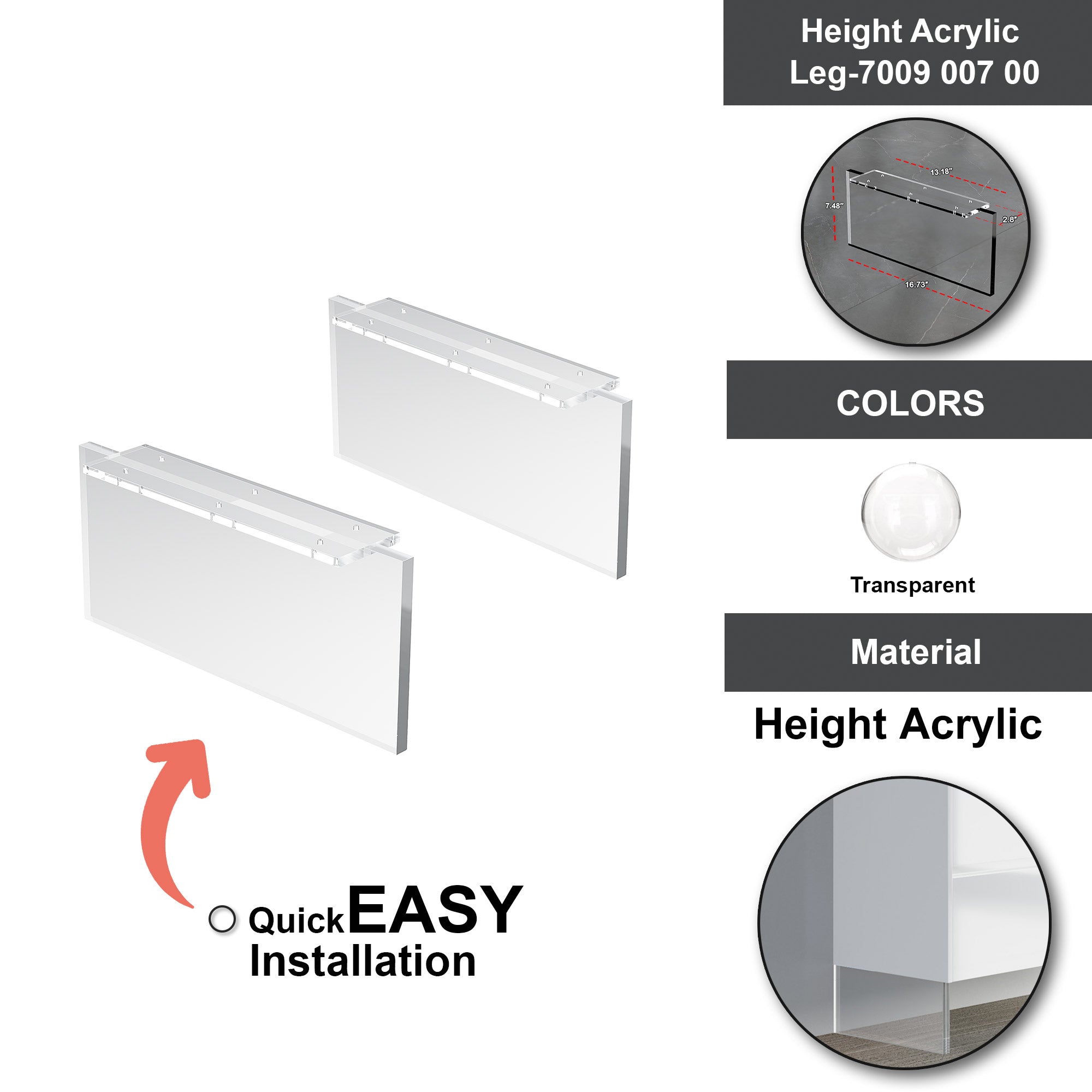 Height Acrylic Leg-7009 007 00