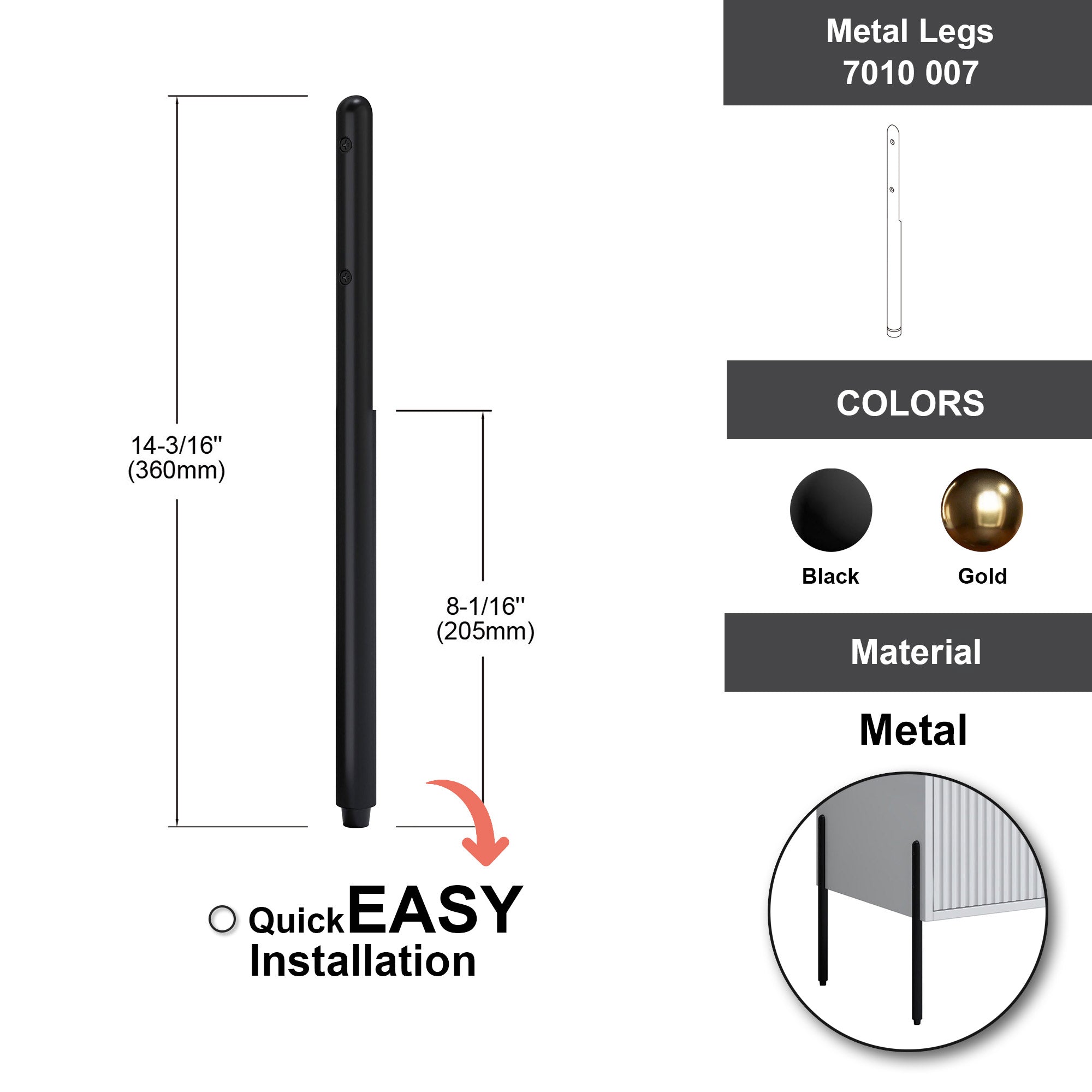 Metal Legs - 7010 007