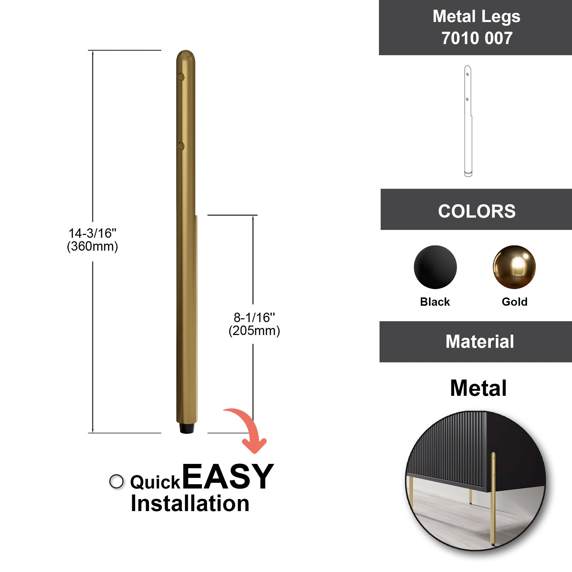 Metal Legs - 7010 007