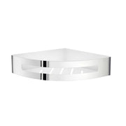 SIDELINE - Corner shower basket in Polished Stainless Steel/insert in White ABS