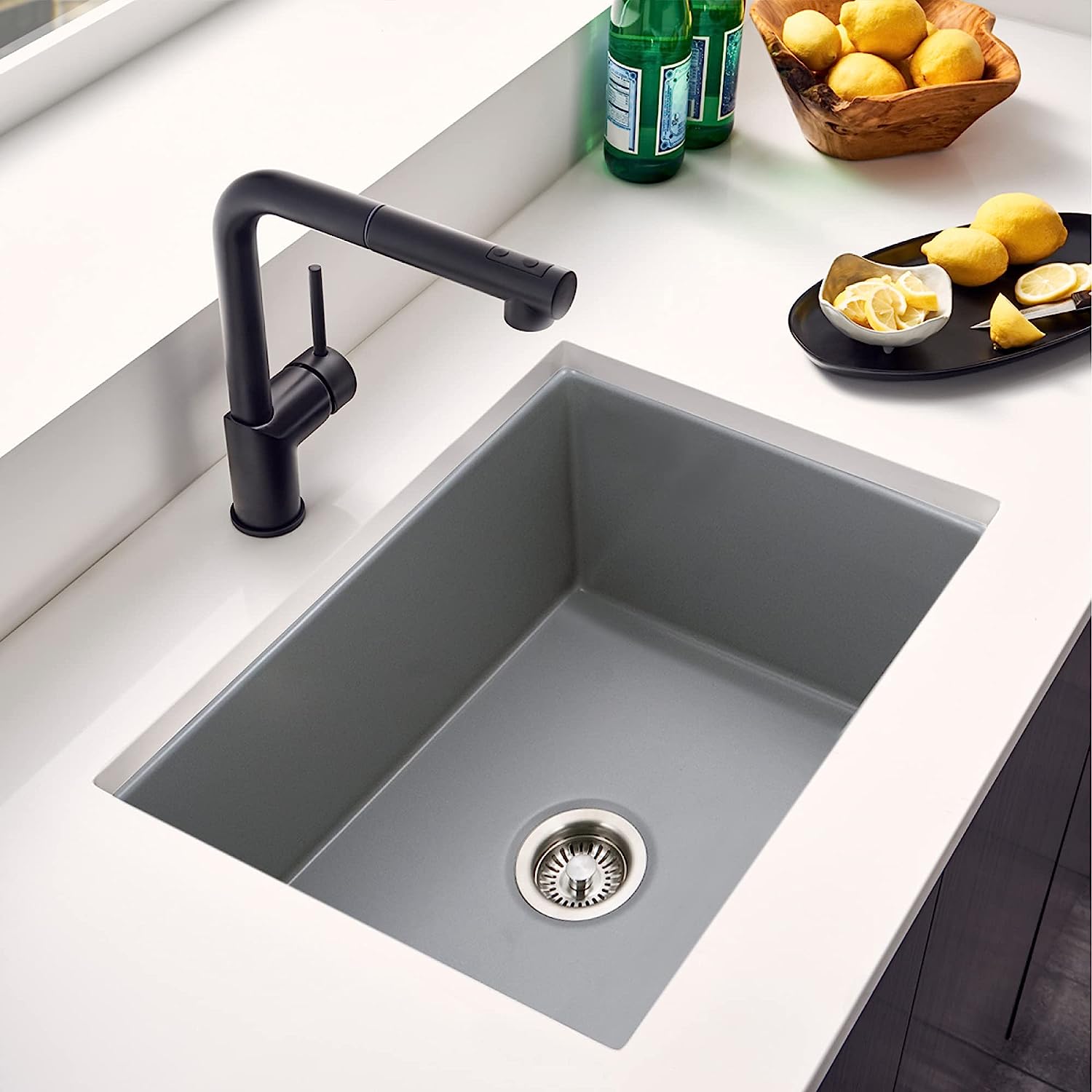 Houzer Platus 26" Fireclay Undermount Single Bowl Kitchen Sink