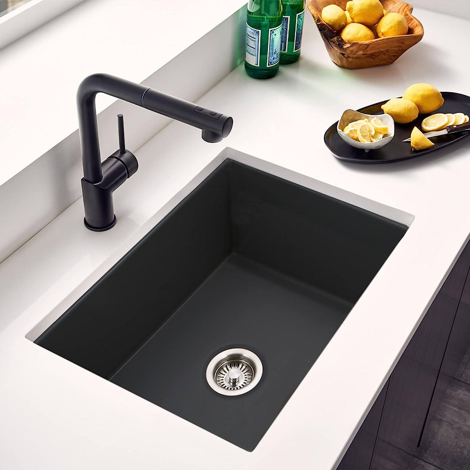 Houzer Platus 26" Fireclay Undermount Single Bowl Kitchen Sink