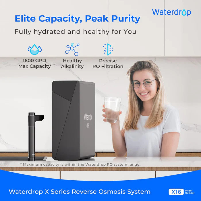 Waterdrop X16 Tankless RO System | 11-Stage 1600GPD Smart Filter