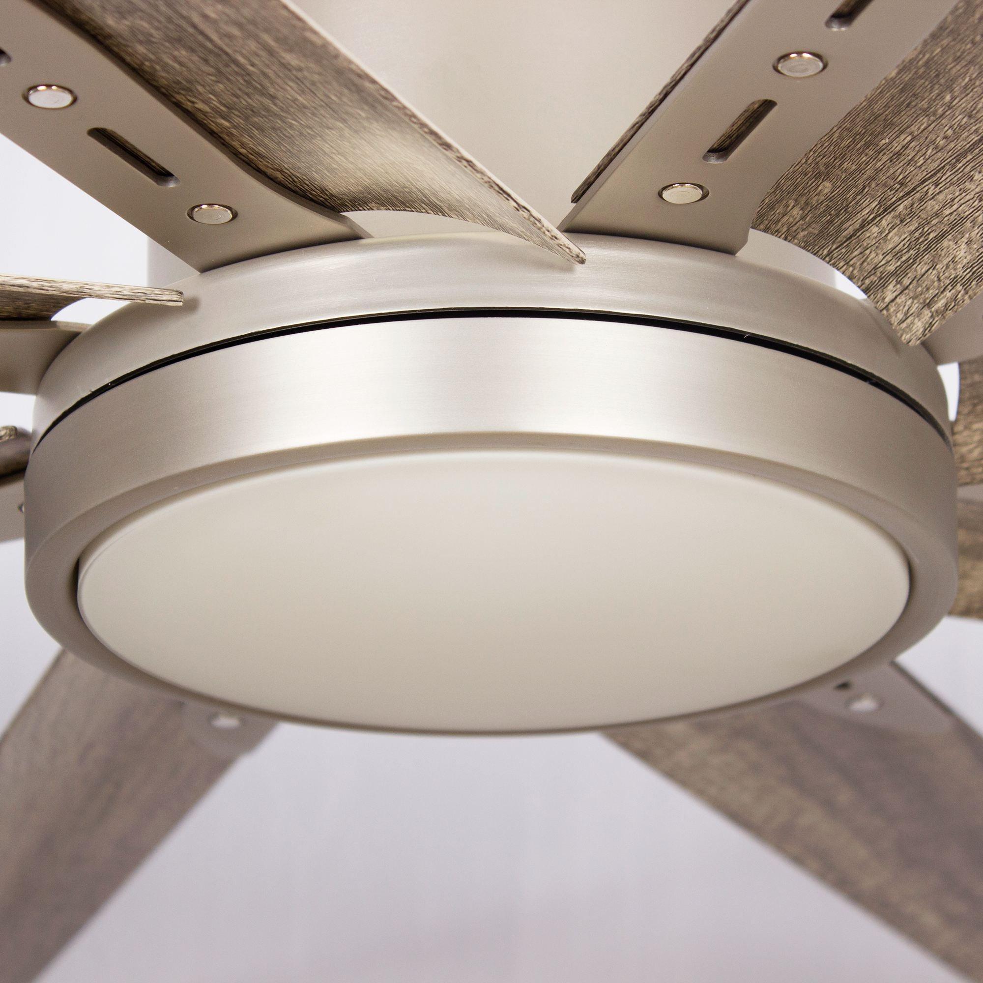 72‘’ Bankston Integrated Led Indoor Nickel Standard Ceiling Fan With Remote Control And Light Kit Included