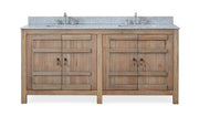 Chans Furniture TW-4372WD 72 Inch Natural Wood Artisan Style Double Sink Lindor Bathroom Vanity