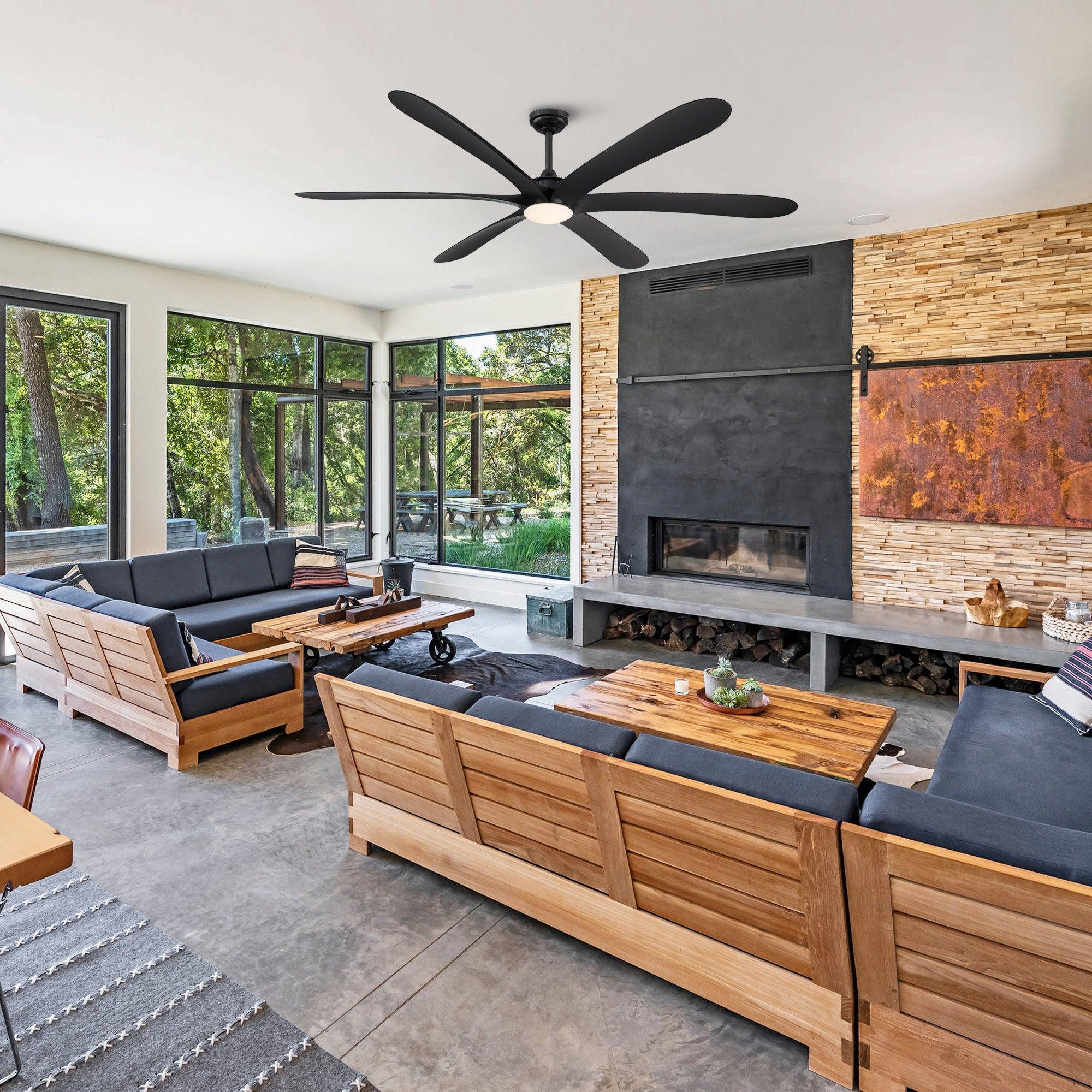 72" Jaydn Farmhouse Satin Nickel DC Motor Downrod Mount Reversible Ceiling Fan with Lighting and Remote Control