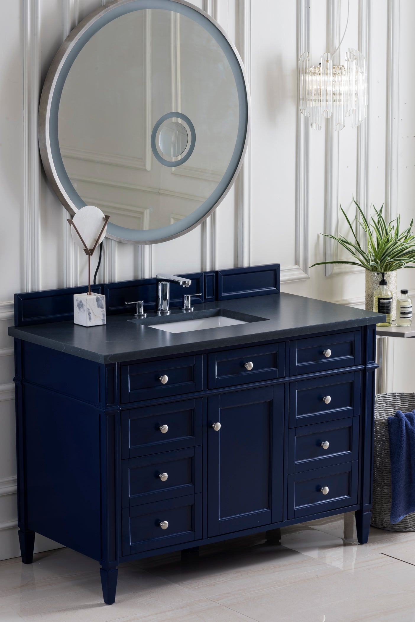 James Martin Brittany 48" Single Vanity in Victory Bleu with 3cm Countertop