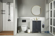 Paloma 24" Dark Gray Bathroom Vanity with Quartz Top & Gold Hardware