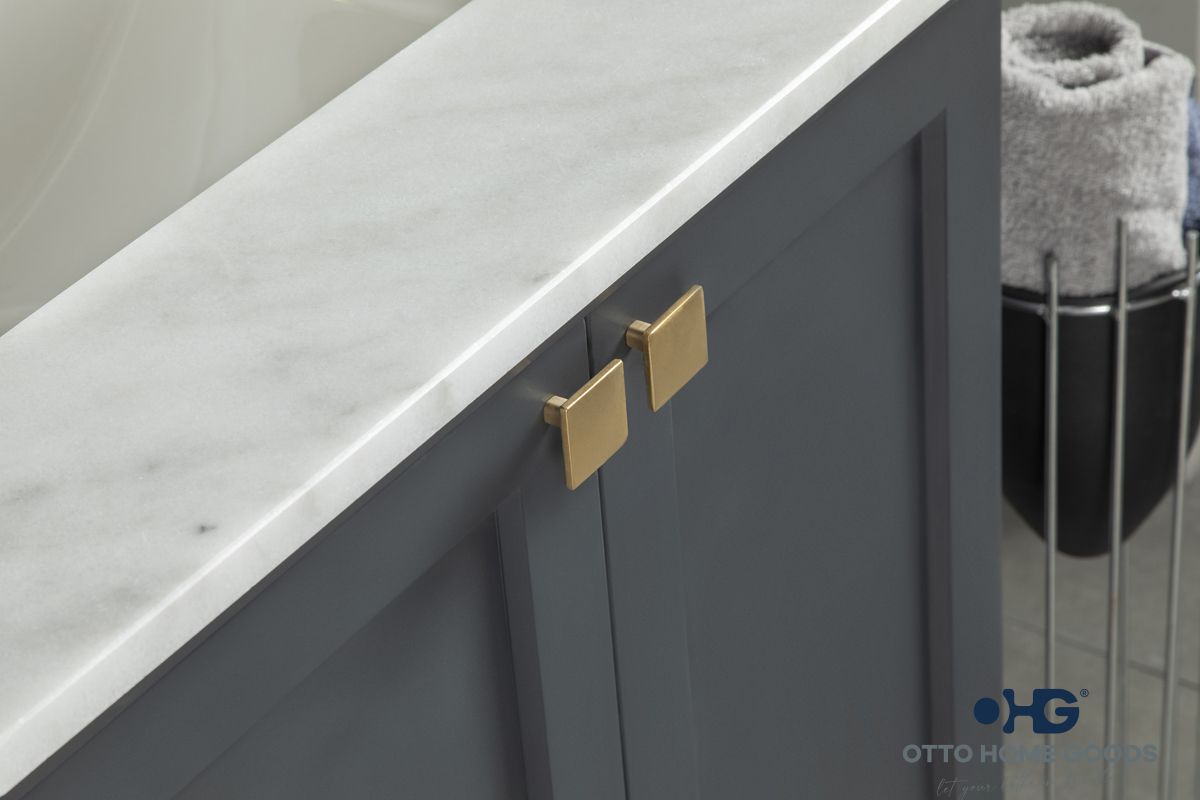 Paloma 24" Dark Gray Bathroom Vanity with Quartz Top & Gold Hardware