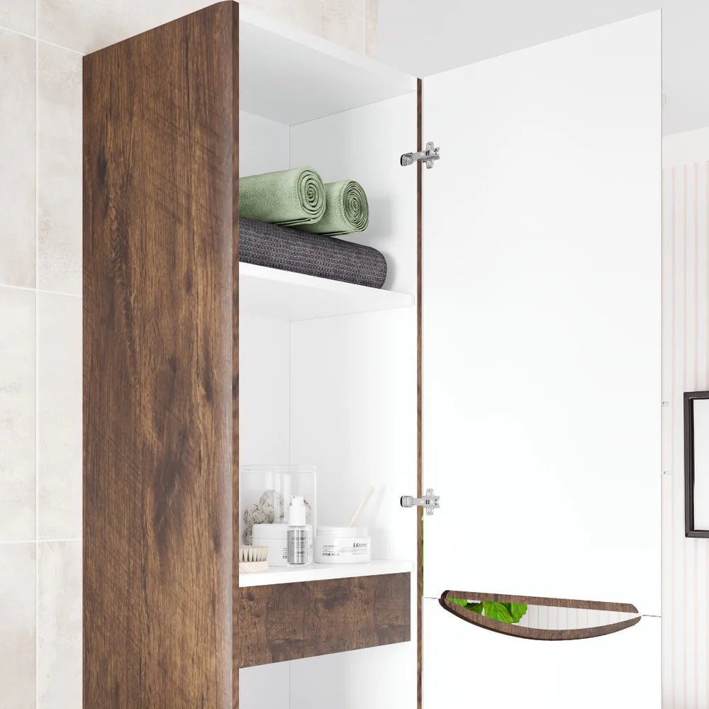 Eviva Smile 16" W x 15" D Rosewood Wall-Mounted Linen Cabinet (EVCB15-16RSWD)