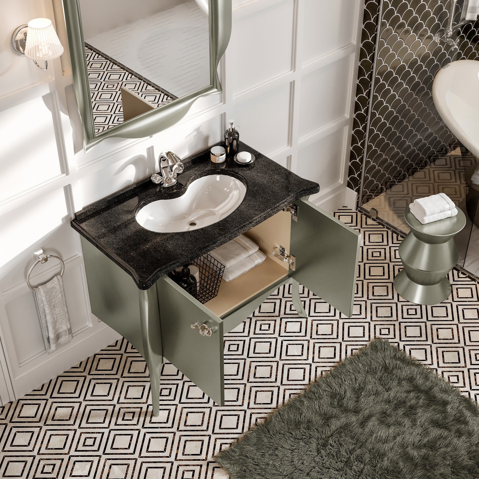 Eviva Ritz Bath Vanity with Granite Top and Undermount Porcelain Sink