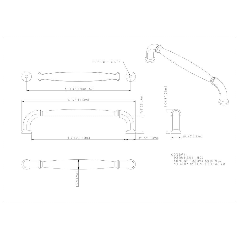 Hardware Resources 96 mm Center-to-Center Satin Nickel Chesapeake Cabinet Pull