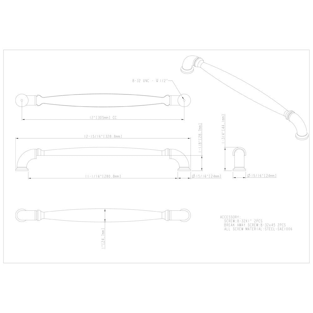 Hardware Resources 96 mm Center-to-Center Satin Nickel Chesapeake Cabinet Pull