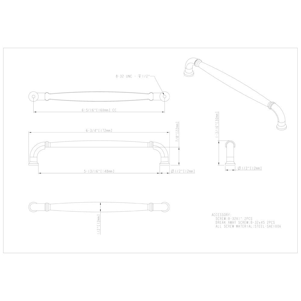 Hardware Resources 96 mm Center-to-Center Satin Nickel Chesapeake Cabinet Pull