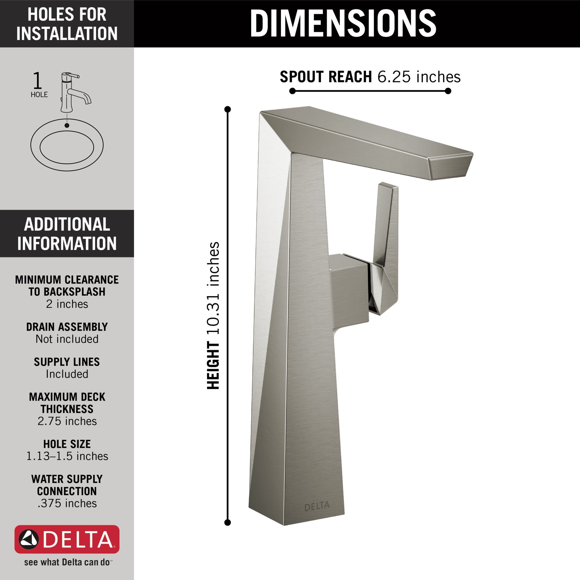 Delta Trillian™ Single Handle Vessel Bathroom Faucet