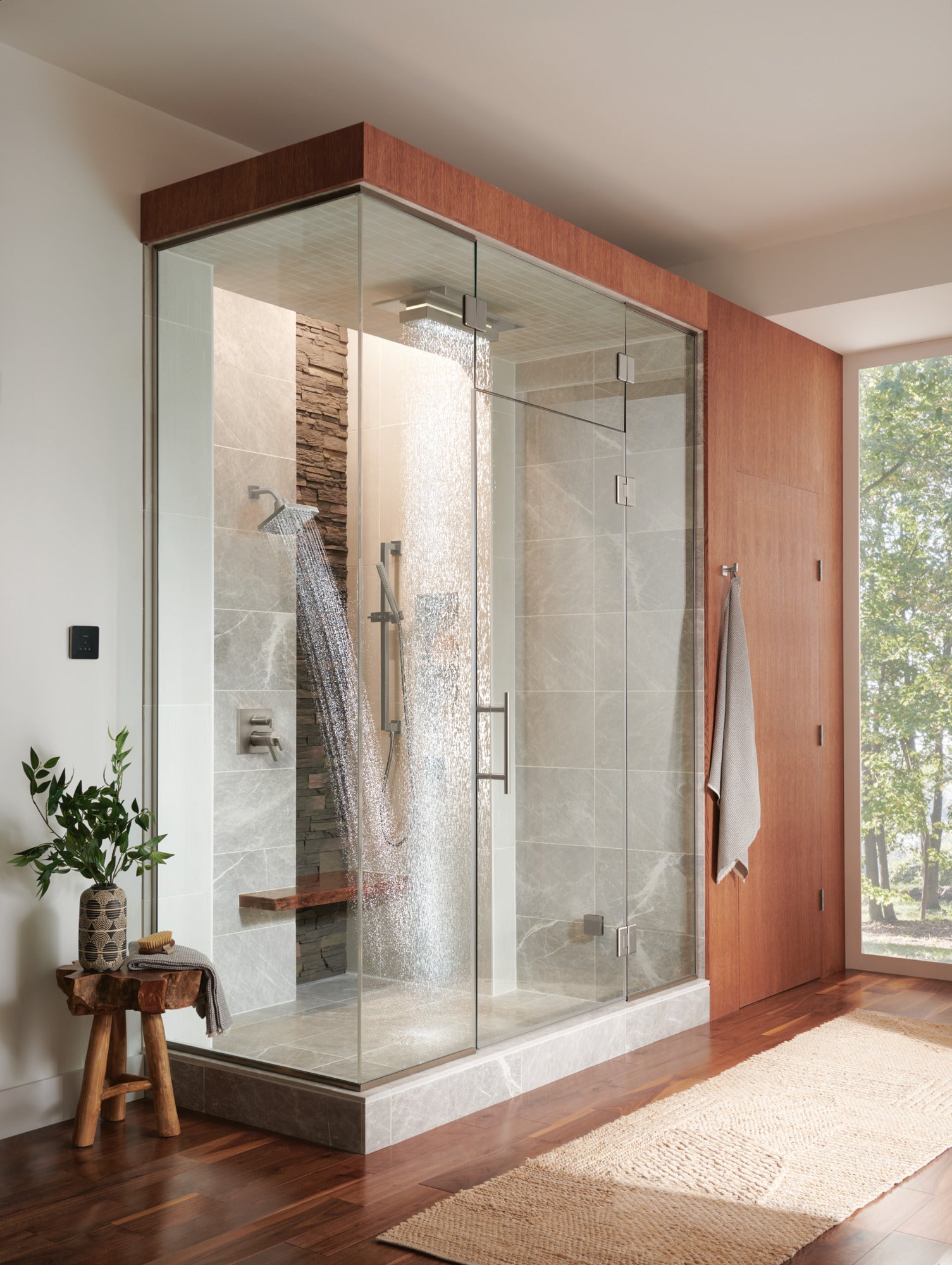 Brizo Essential™ Shower 7" Linear Square Wall Mount Shower Arm And Flange