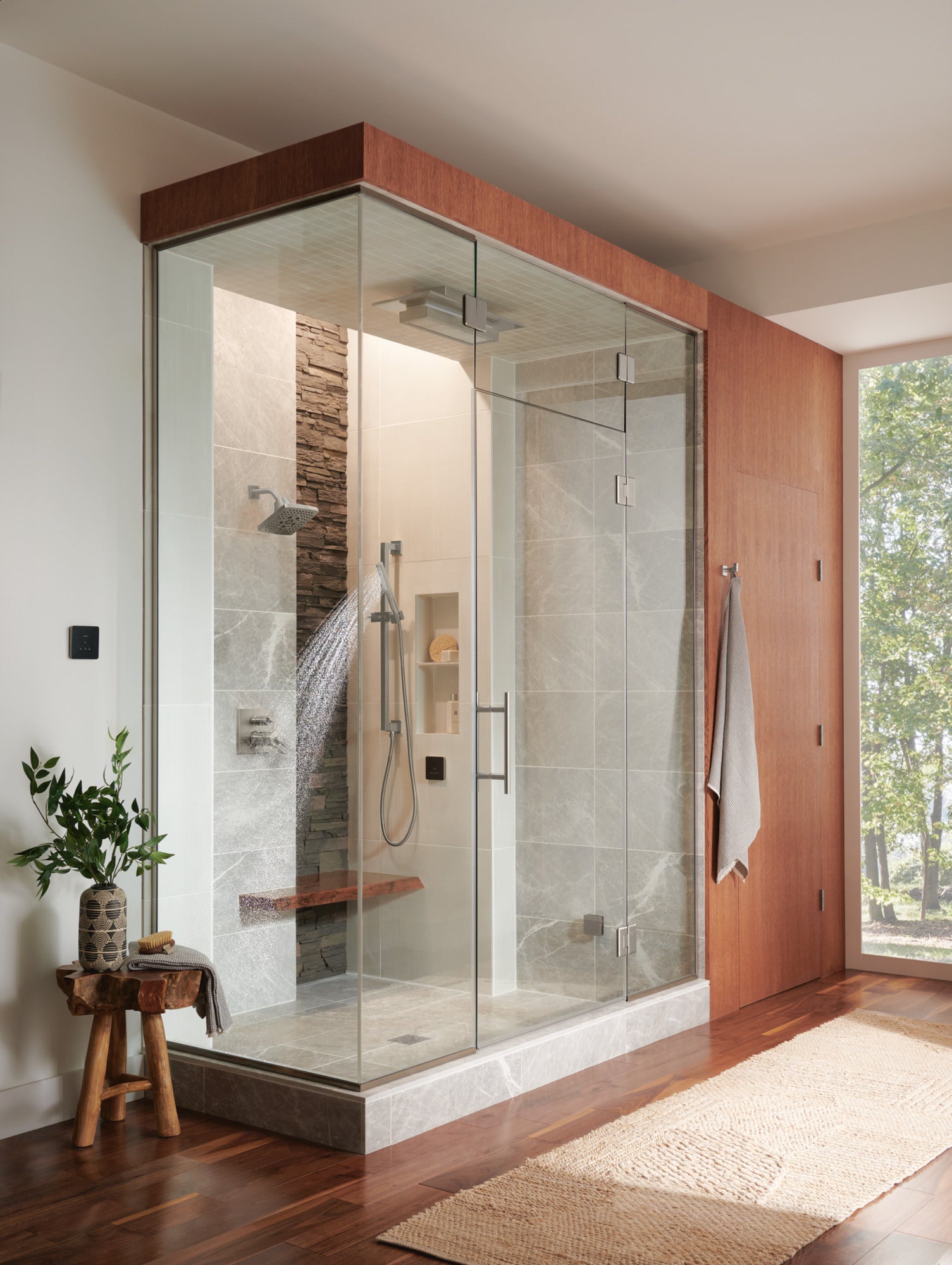 Brizo Essential™ Shower 7" Linear Square Wall Mount Shower Arm And Flange
